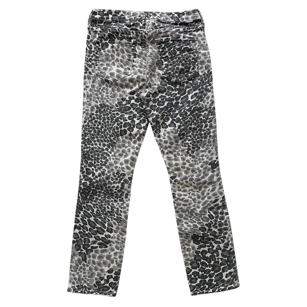 MOTHER Mid Rise Dazzler Ankle Jeans Size 29 Animal Print Skinny Grey - Picture 3 of 14